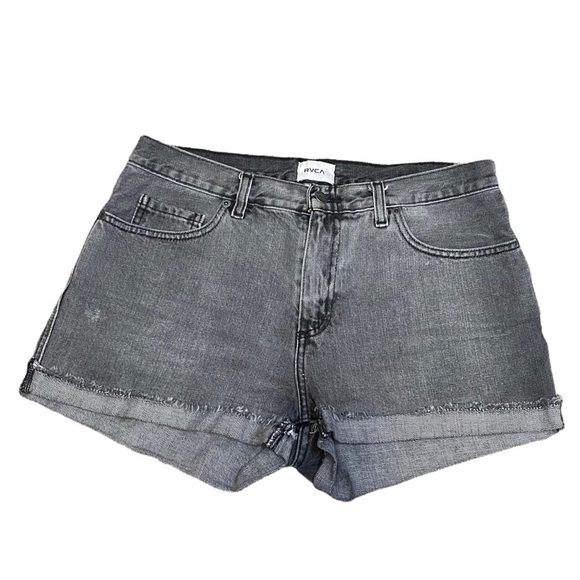 RVCA | Womens Black Cut Off Distressed Shorts Summer Size 29​​ - Picture 1 of 5